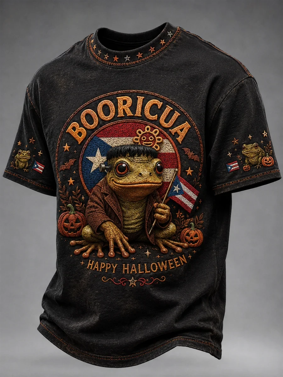 Booricua Happy Halloween Frog T-Shirt Halloween Clothing Unique Gifts For Husband