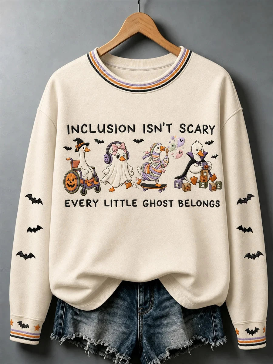 Goose Inclusion Isnt Scary Halloween Long Sleeve Shirt Haunted Halloween Clothing Gifts For Sister