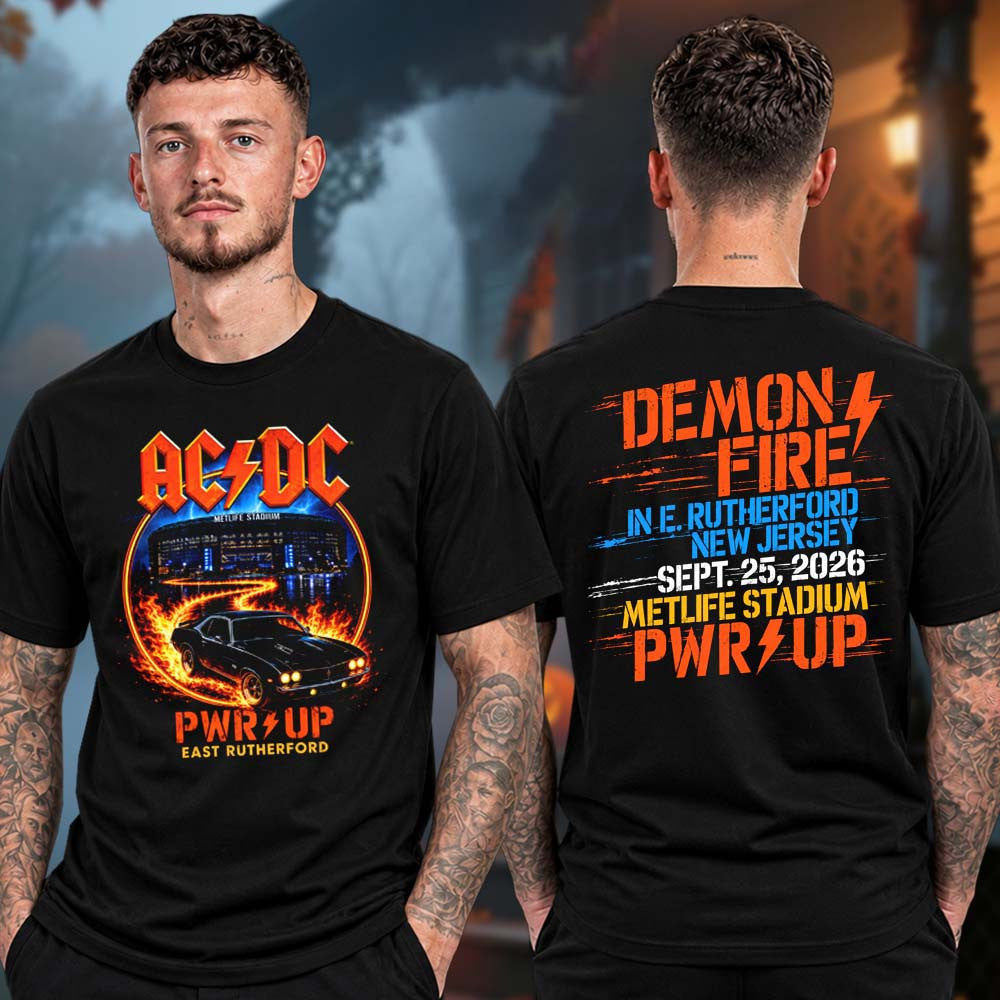 ACDC East Rutherford NJ Event T-Shirt AC DC Concert Outfits Rock Lovers Gifts - Foxy23shop