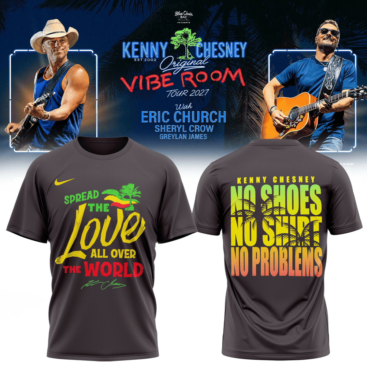 Kenny Chesney Merch The Original Vibe Room Tour 2027 T-Shirt Kenny Chesney Clothing - Foxy23shop