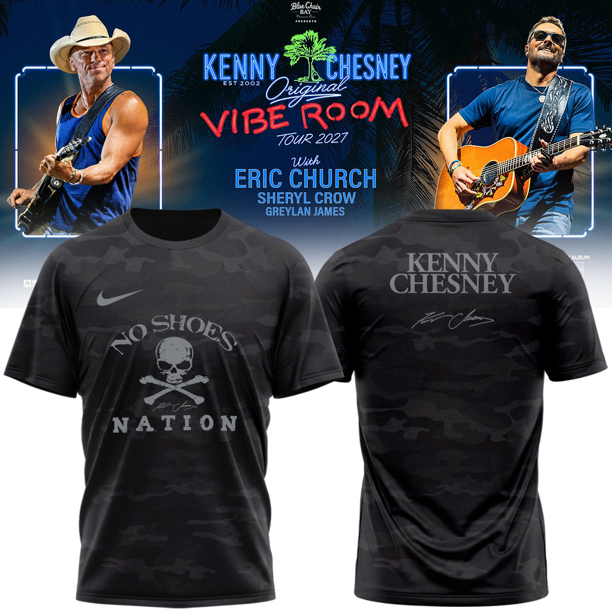 Kenny Chesney Merch The Original Vibe Room Tour 2027 T-Shirt Kenny Chesney Concert Outfits - Foxy23shop
