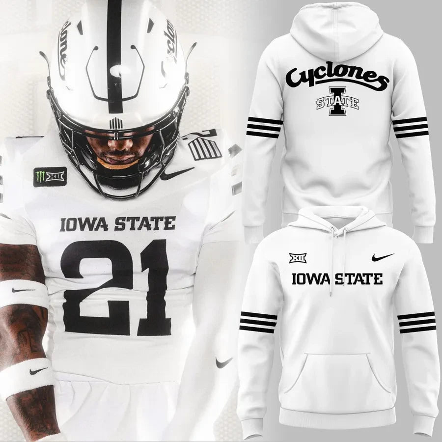 Iowa State Cyclones Icy Whites Hoodie Iowa State Cyclones Merch Football Fan Gear - Foxy23shop