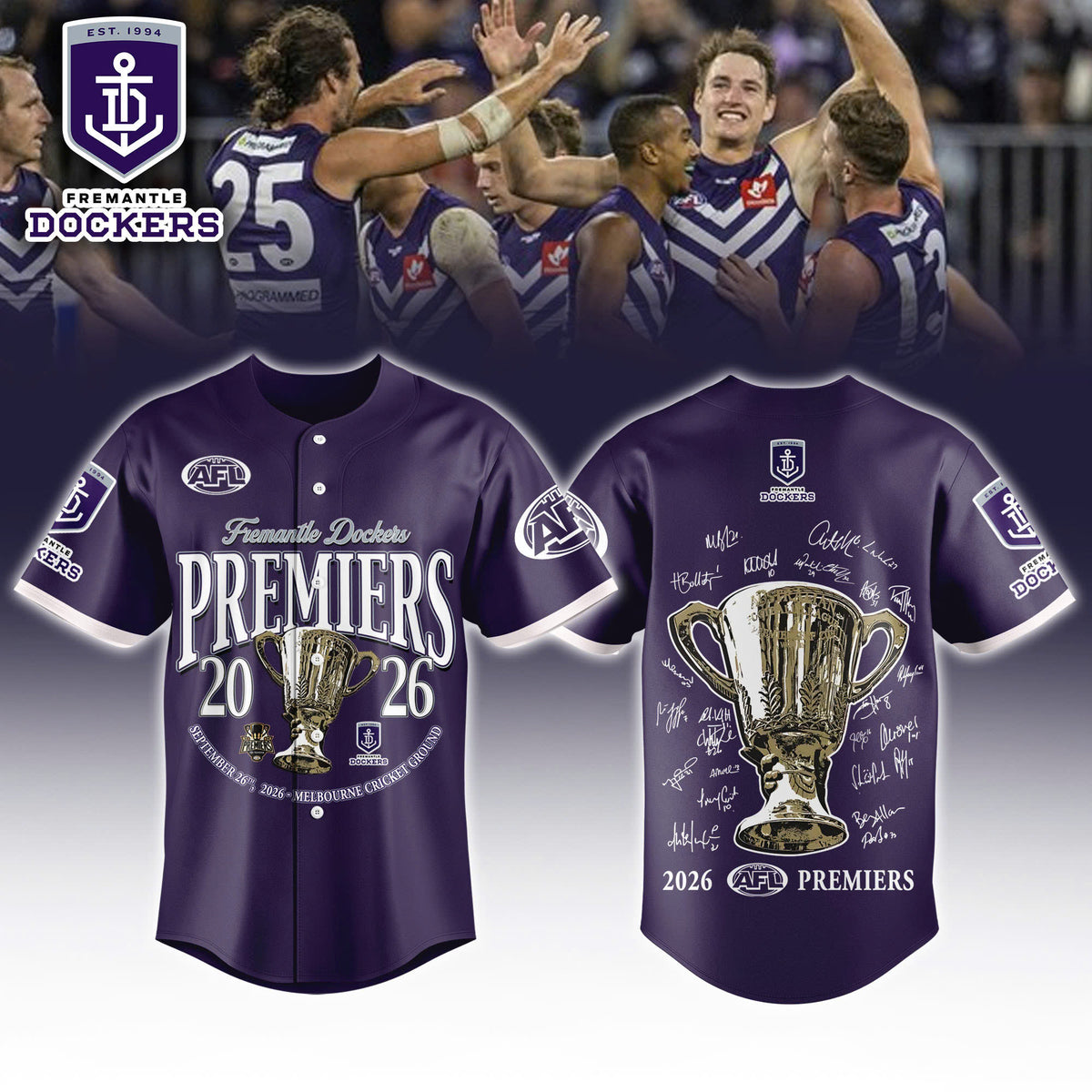 Fremantle Dockers AFL Signature Special Champions Jersey 2026 Fremantle Football Club Merch Fan Gear - Foxy23shop