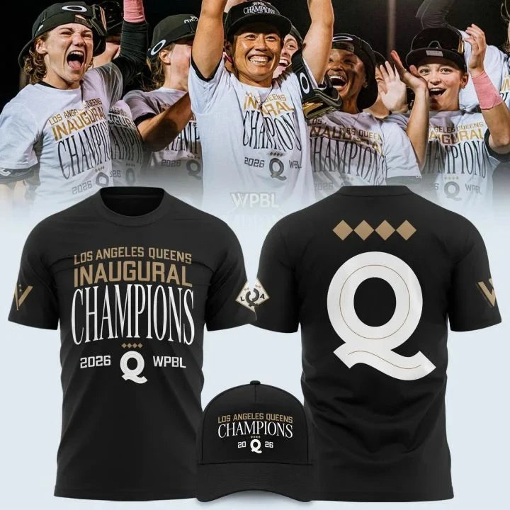 Los Angeles Queens 2026 WPBL Champions Black T-Shirt Los Angeles Queens Clothes Best Fan Gift - Foxy23shop