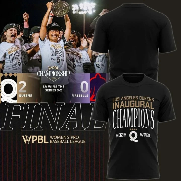 Los Angeles Queens 2026 WPBL Women's Baseball Championship T-Shirt Los Angeles Queens Merch - Foxy23shop