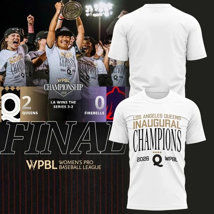 Los Angeles Queens 2026 WPBL Championship White T-Shirt Los Angeles Queens Clothing - Foxy23shop
