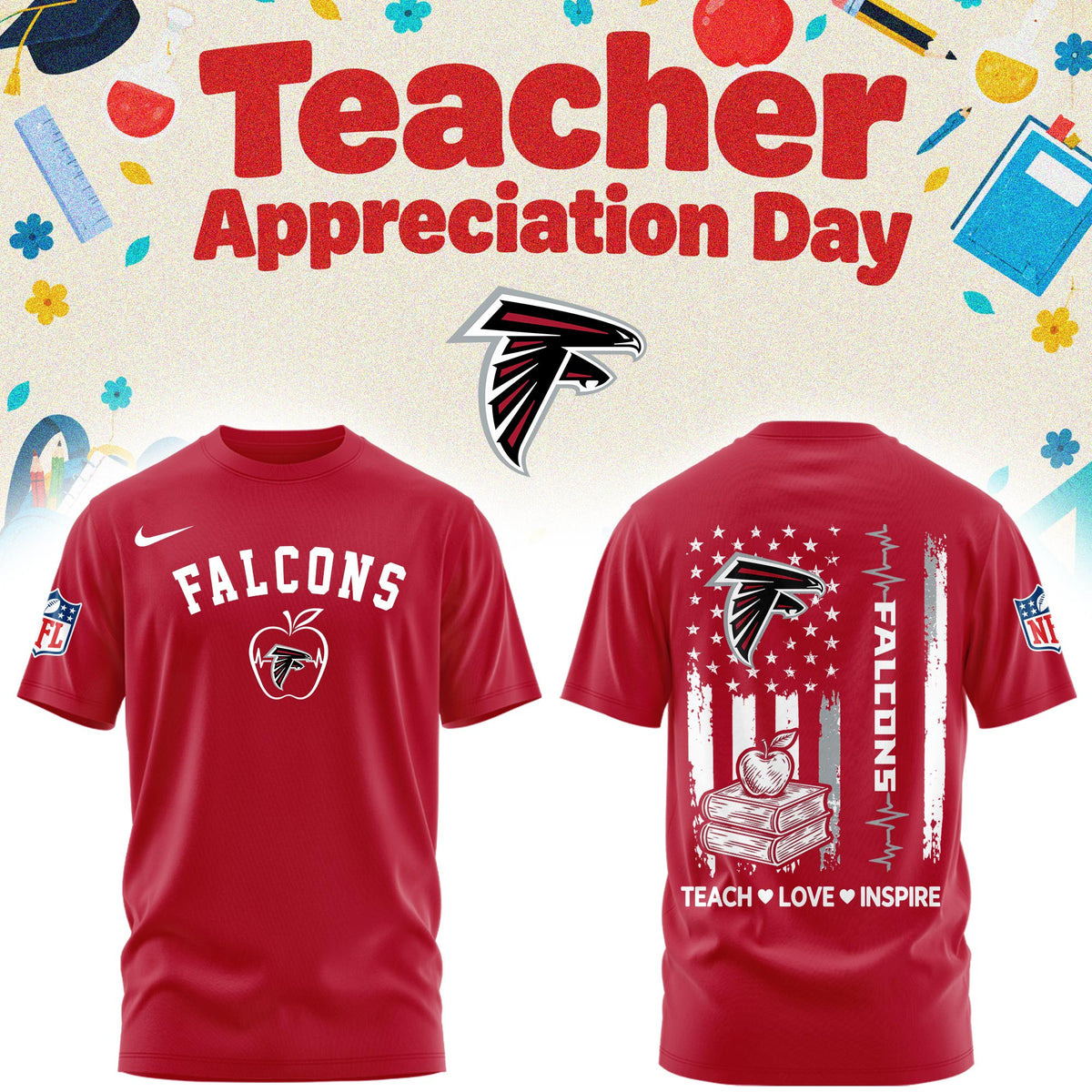 Atlanta Cardinals Merch NFL 2026 X Teacher Appreciation Day Shirt Football Fan Gear - Foxy23shop