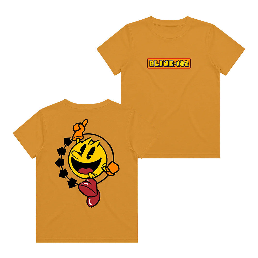 PAC MAN X Blink 182 Gold Smiley T-Shirt Presents For Blink 182 Lovers - Foxy23shop