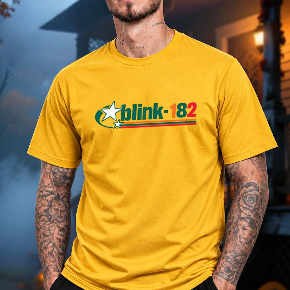 Blink 182 X PacMan X 7Eleven Comic Con Gold Star T-Shirt Best Gifts For Blink 182 Lovers - Foxy23shop