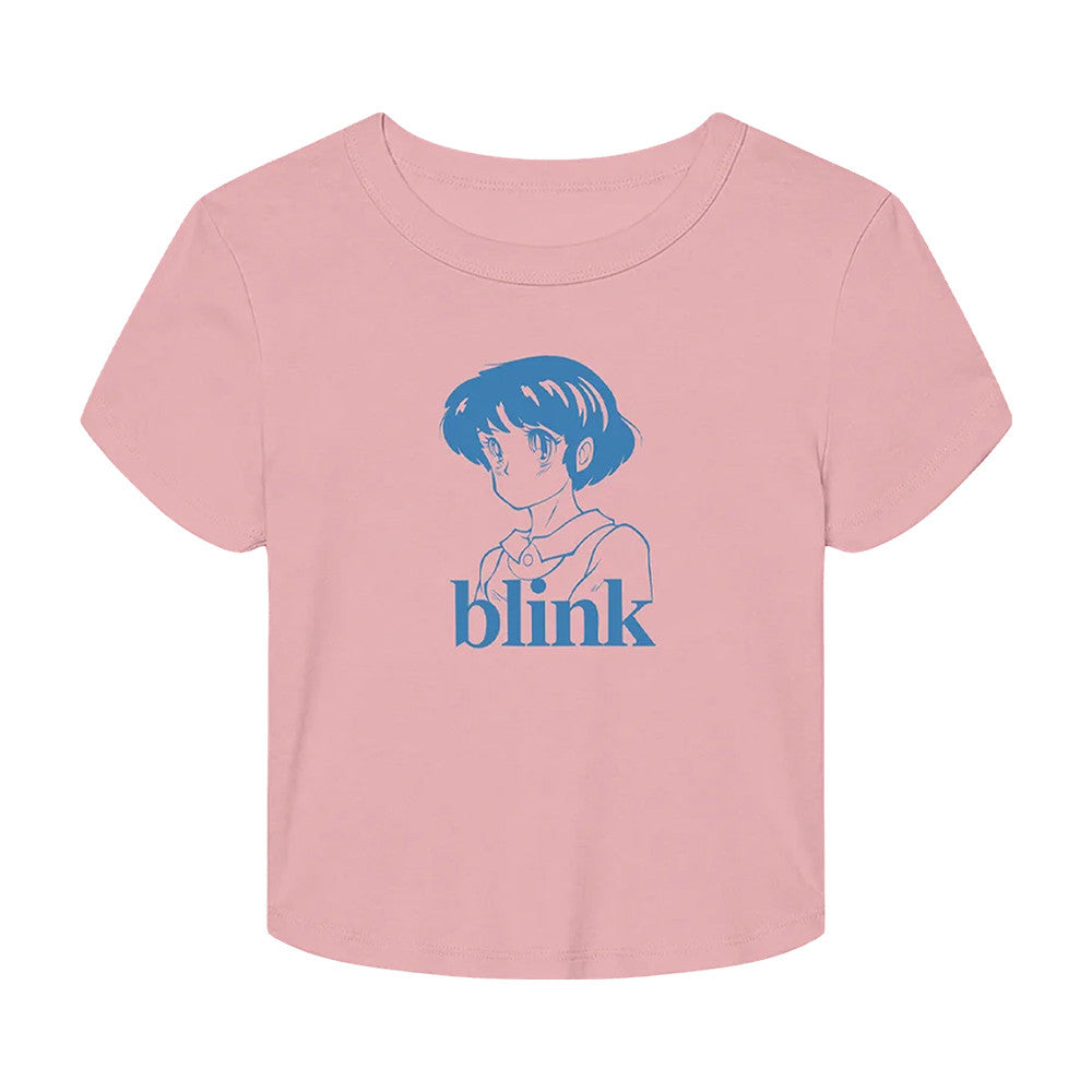 Blink 182 Merch Anime Pink Cropped Shirt Gift Ideas For Blink 182 Lovers - Foxy23shop