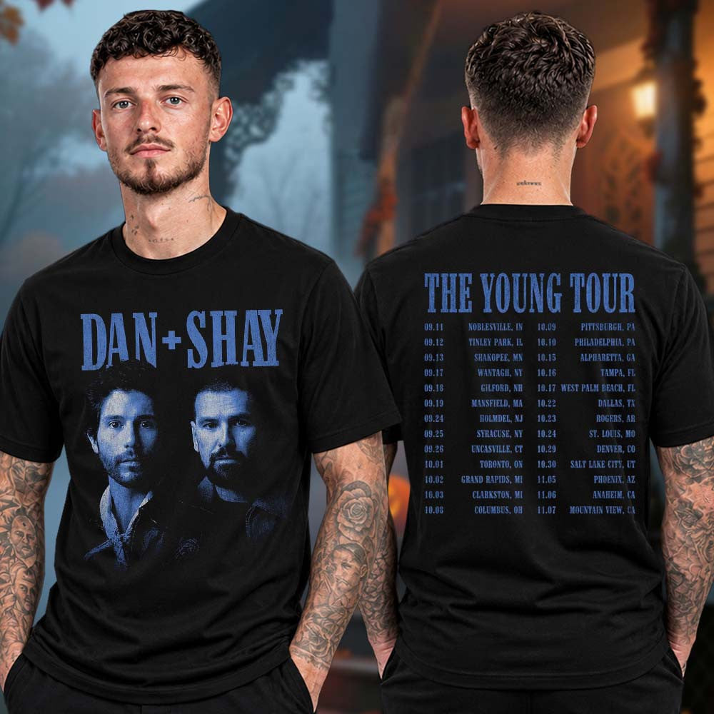 Dan Shay Merch The Young Tour 2026 Photo Dateback T-Shirt Presents For Music Lovers - Foxy23shop