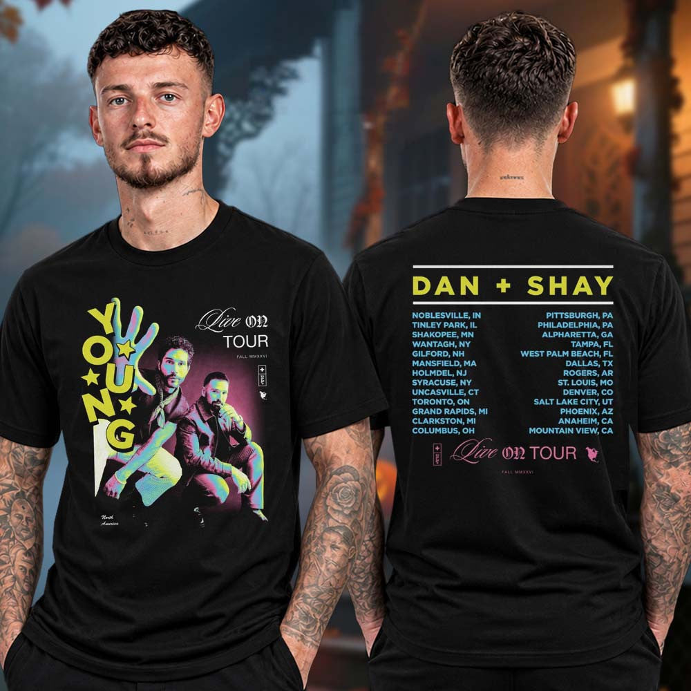 Dan Shay Merch The Young Tour 2026 Trippy Dateback T-Shirt Presents For Boyfriend - Foxy23shop