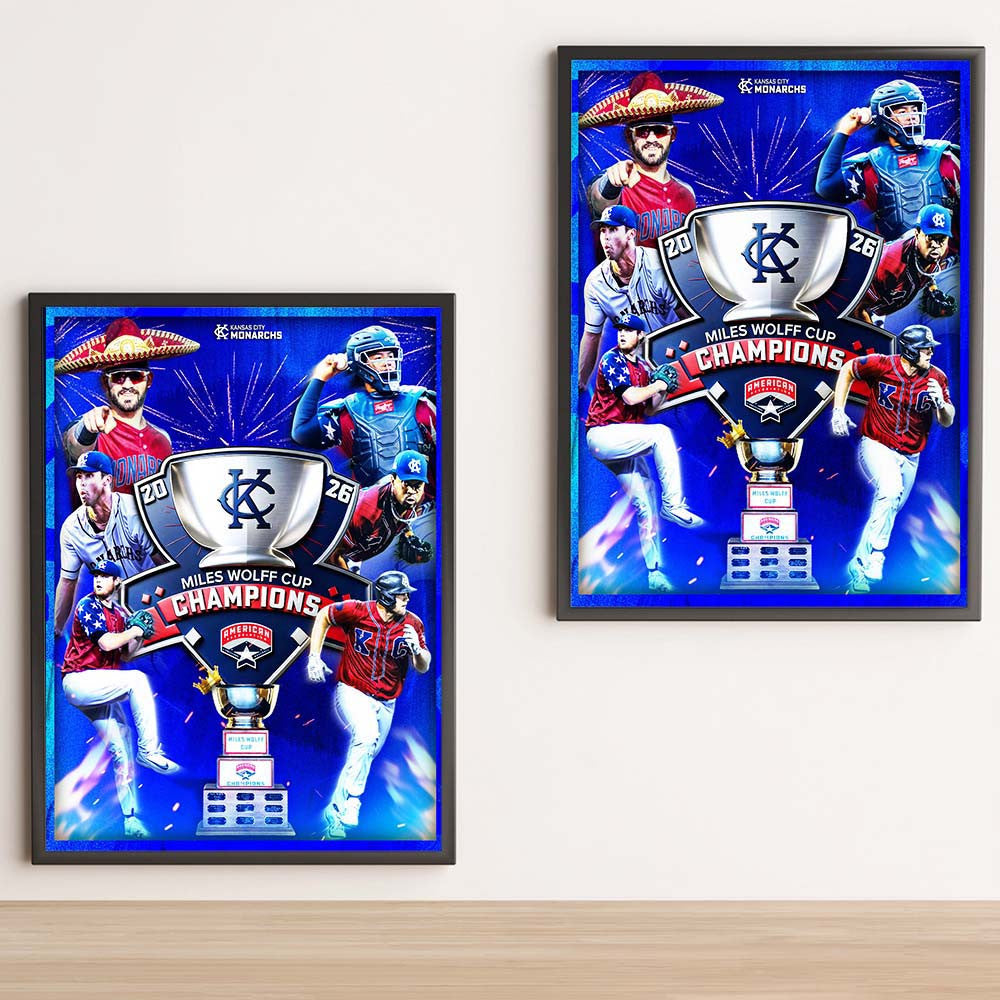 Kansas City Monarchs 2026 Miles Wolff Cup Champions Poster Best Wall Decor Gifts For Baseball Lovers - Foxy23shop