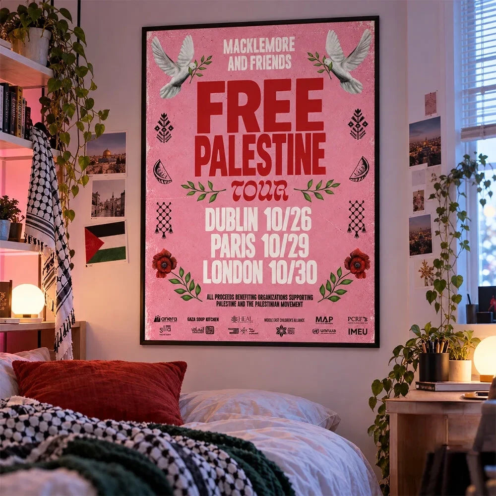 Macklemore And Friends Free Palestine Tour 2026 Poster Best Wall Decor Gifts For Activists - Foxy23shop