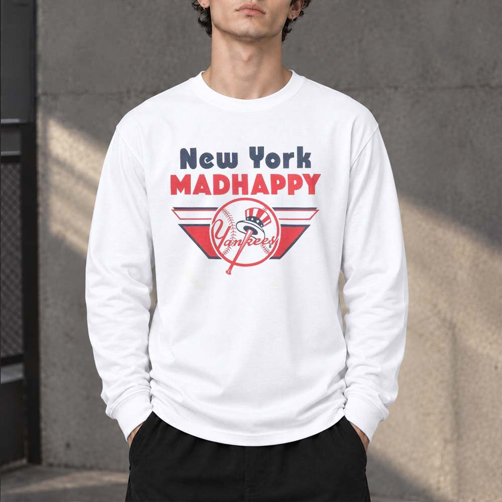 Madhappy X New York Yankees Merch Logo Long Sleeve Shirt Gift For Boyfriend - Foxy23shop