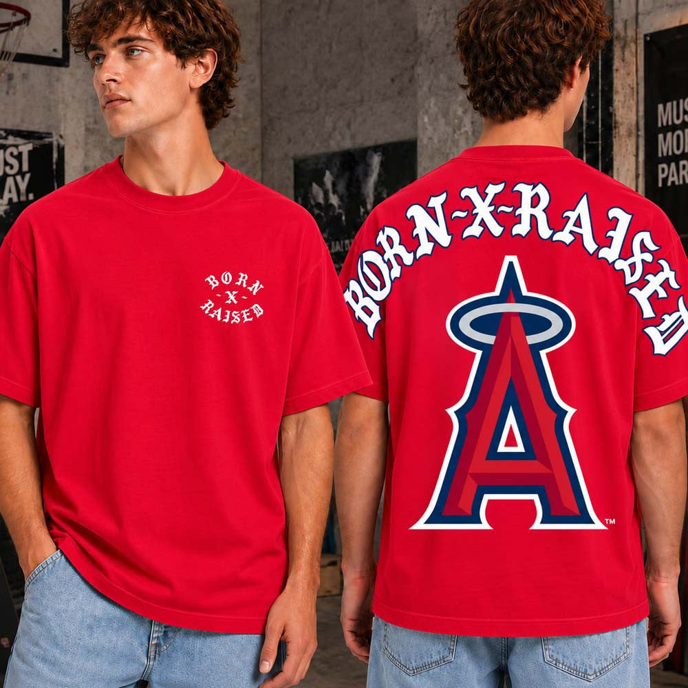 Born x Raised Merch Los Angeles Angels The Majors T-Shirt Best Gifts For Baseball Lovers - Foxy23shop