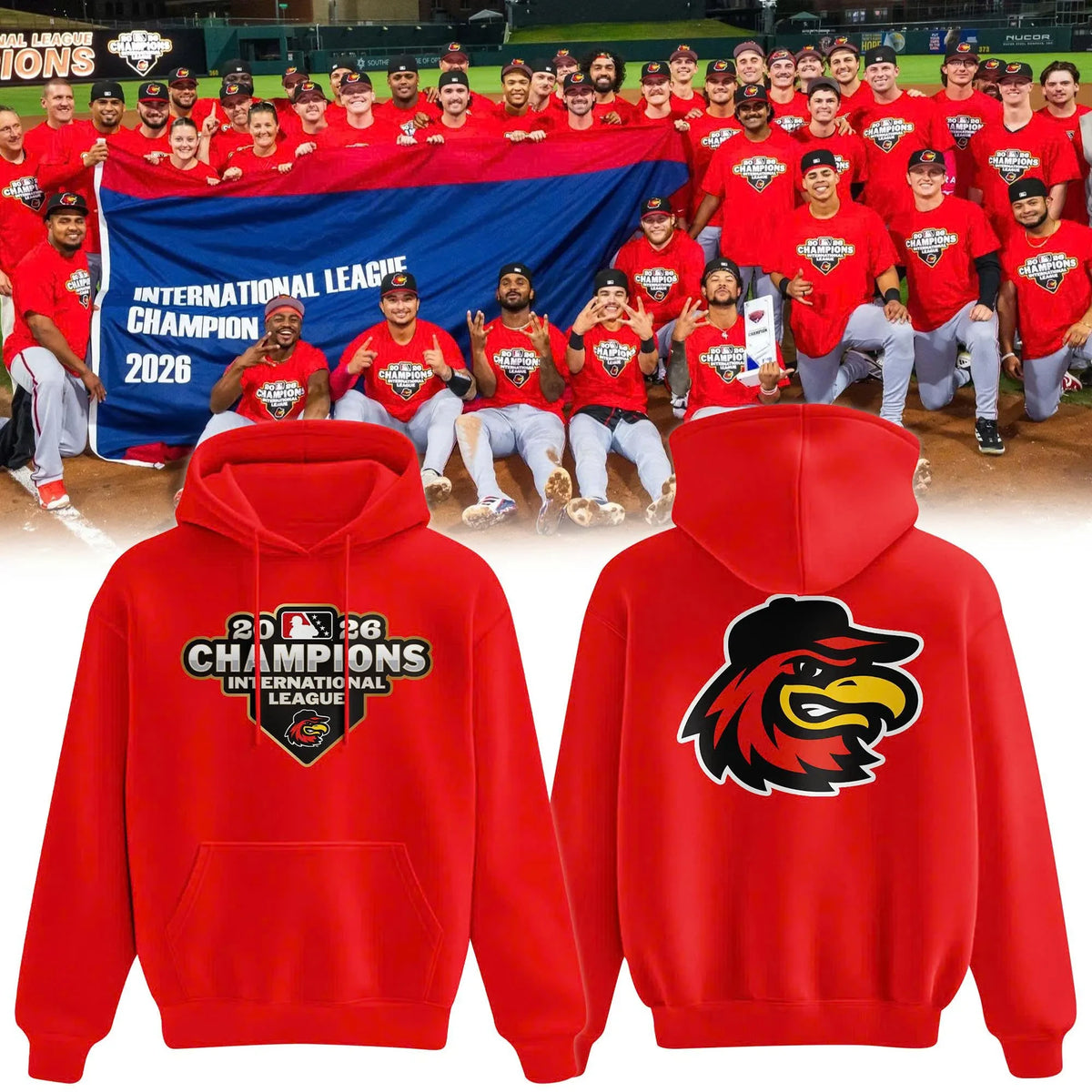 Rochester Red Wings 2026 International League Champions Hoodie Best Fan Gears - Foxy23shop