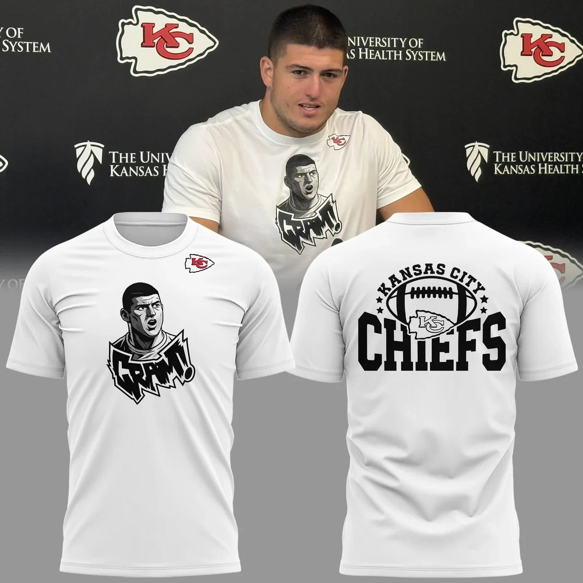 Kansas City Chiefs George Karlaftis Signature T-Shirt Kansas City Chiefs Merch Fan Gear - Foxy23shop