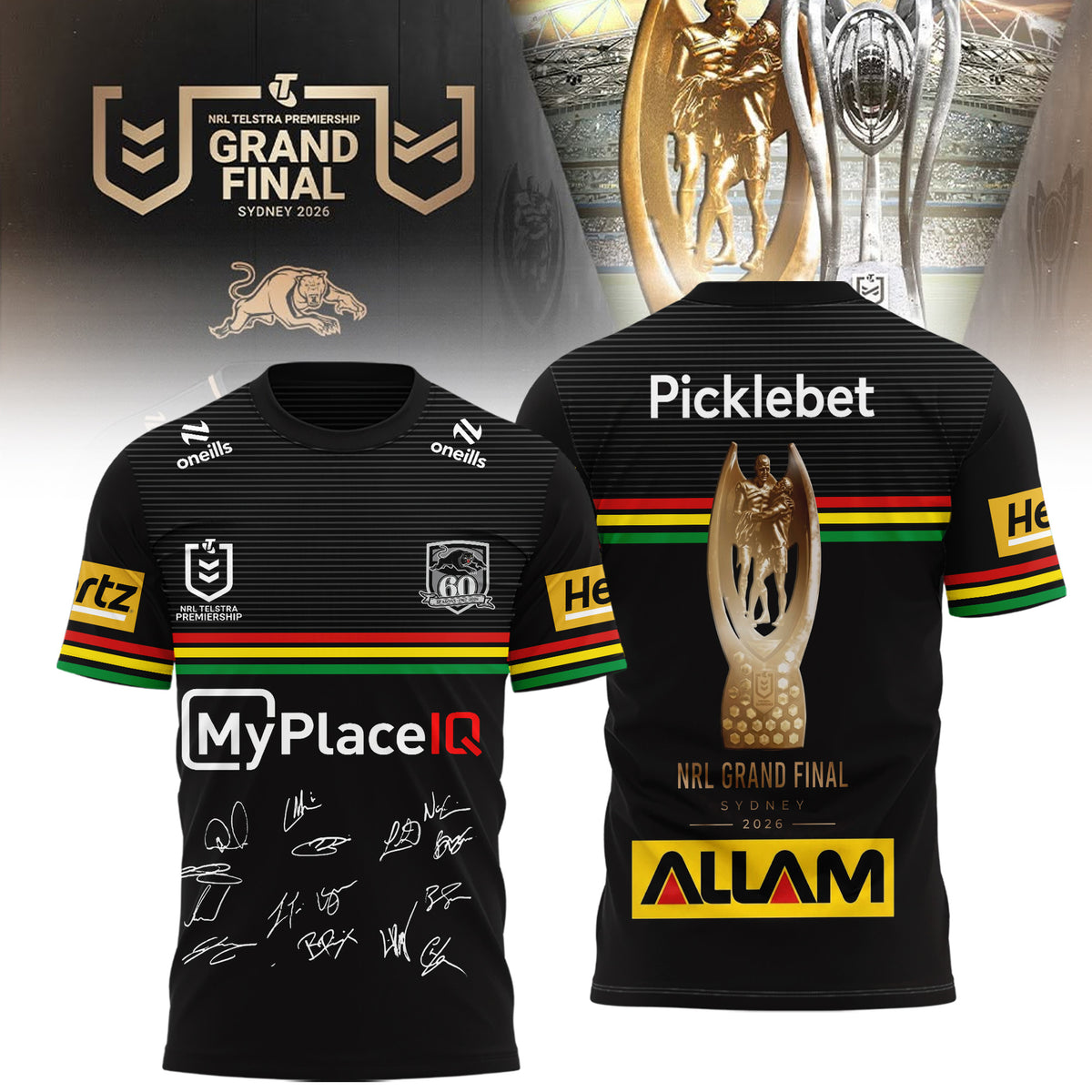 Penrith Panthers Grand Final 2026 Signature T-Shirt Penrith Panthers Merch Gifts For Rugby Fans - Foxy23shop