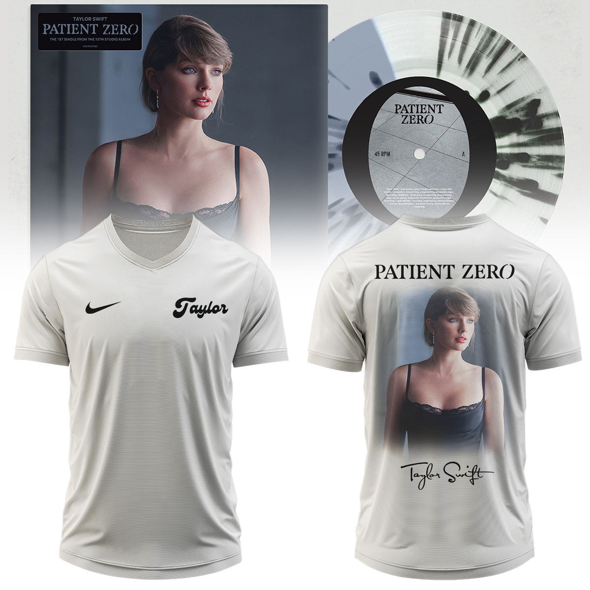 Taylor Swift Merch Patient Zero Signed V-Neck Shirt Best Presents For Swifties - Foxy23shop