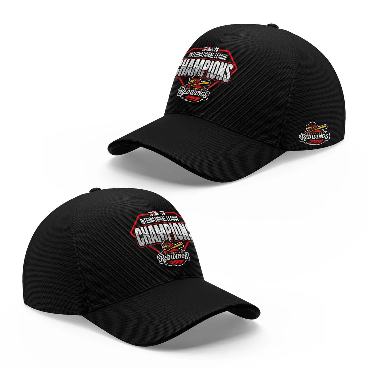 Rochester Red Wings 2026 International League Champions Black Hat Rochester Red Wings Cap - Foxy23shop