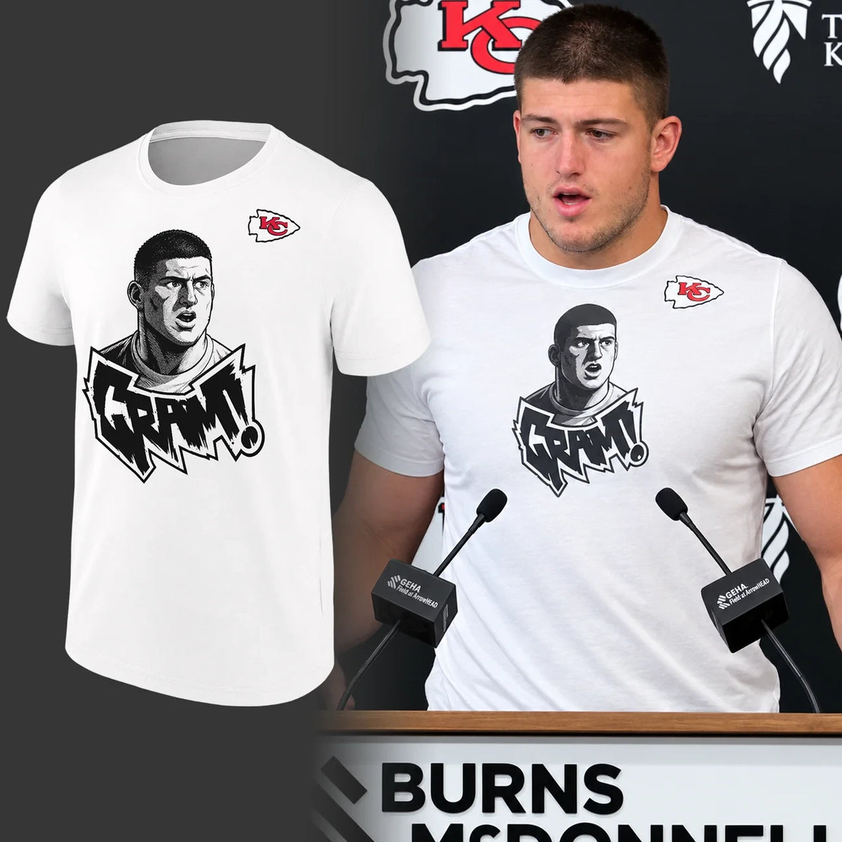 Kansas City Chiefs Merch George Karlaftis Signed Shirt Gifts For Chiefs Kingdom - Foxy23shop