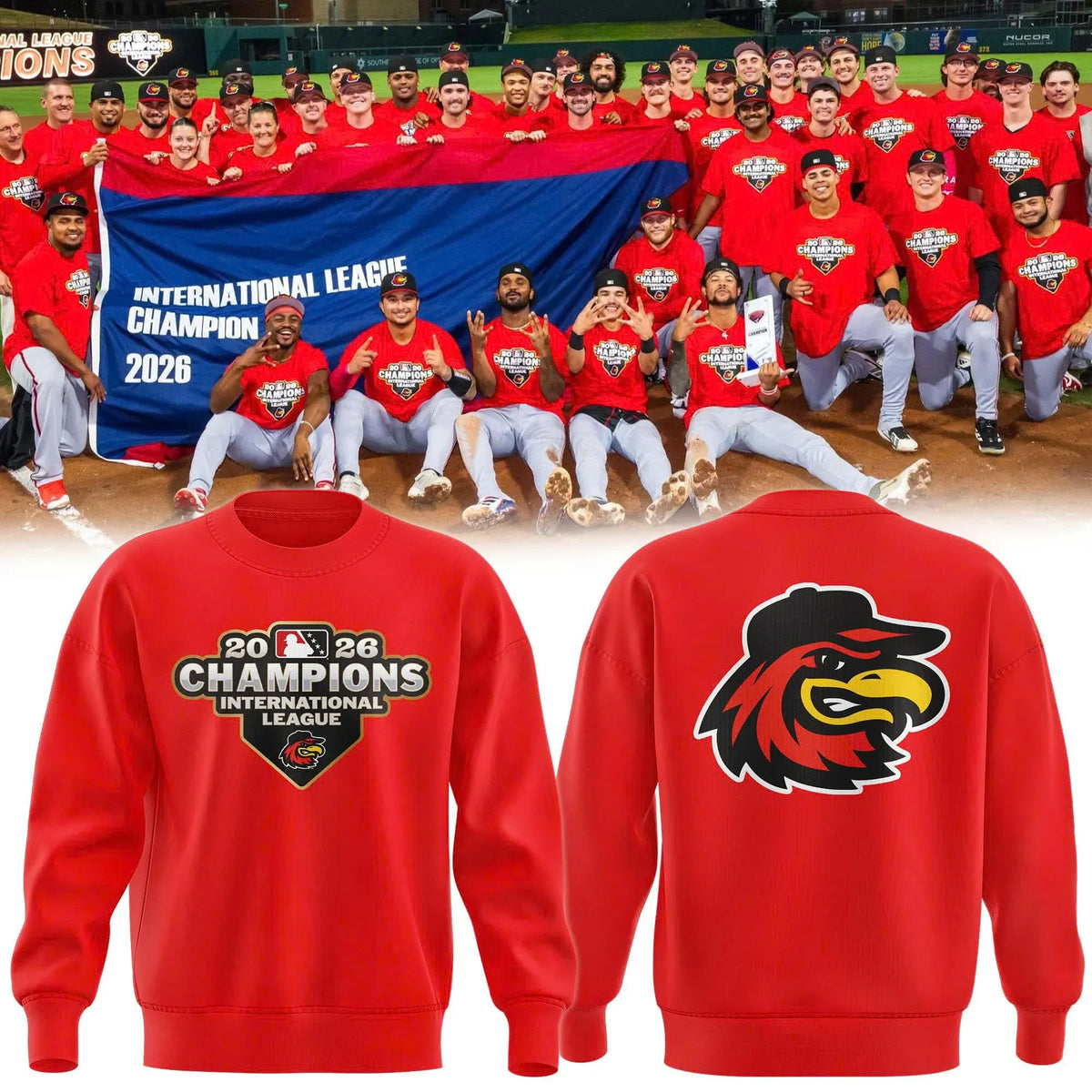 Rochester Red Wings International League Champions 2026 Sweatshirt Rochester Red Wings Gear - Foxy23shop