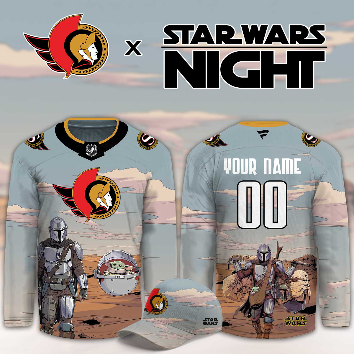 Custom Ottawa Senators Star Wars Night Hockey Jersey Ottawa Senators Merch Gift For Hockey Fan - Foxy23shop