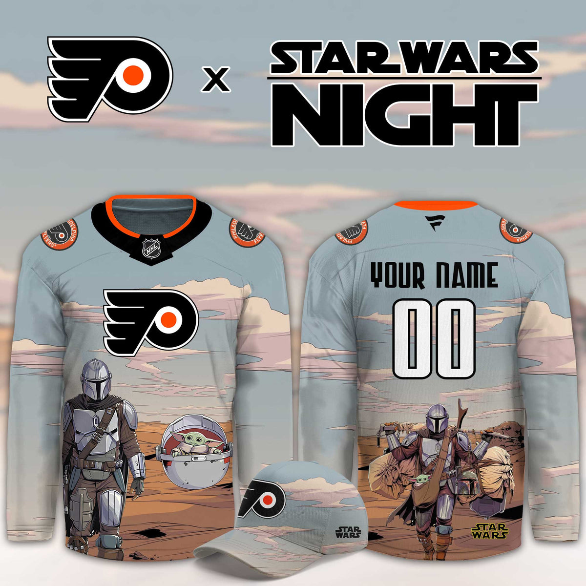 Custom Philadelphia Flyers Star Wars Night Hockey Jersey Philadelphia Flyers Clothing Present For Fans - Foxy23shop