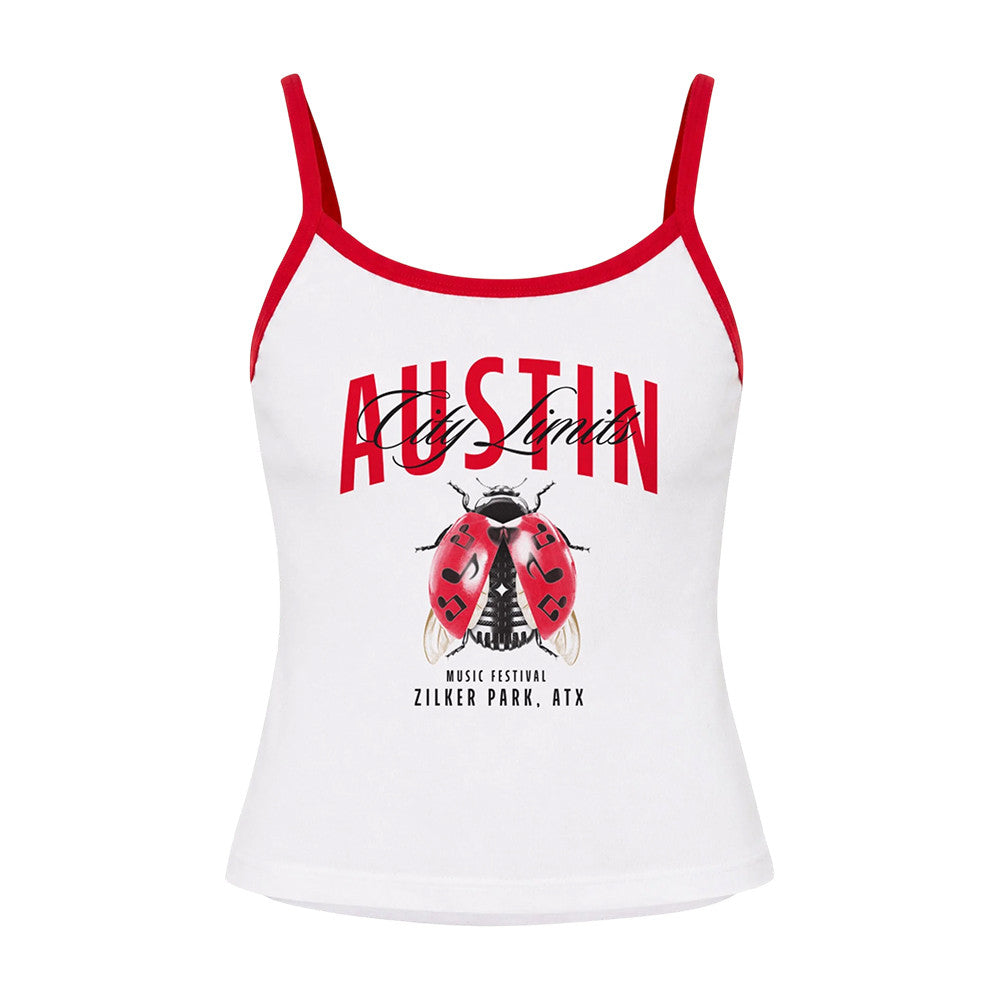 Acl Music Festival Merch Ladybug Spaghetti Tank Top 2026 ACL Fest Clothing - Foxy23shop