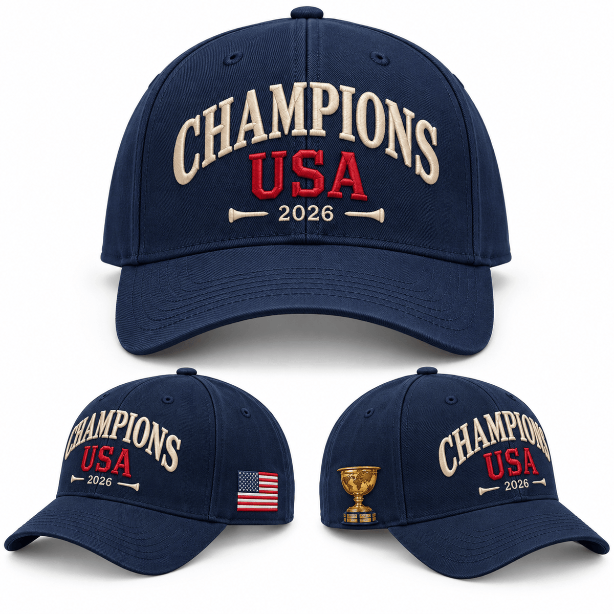 USA 2026 Presidents Cup Champions Hat US Golf Victory Baseball Cap Gift For Fans - Foxy23shop
