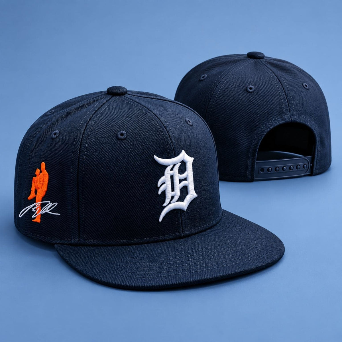 Detroit Tigers Justin Verlander Signature Snapback Hat Detroit Tigers Merch Baseball Fan Gear - Foxy23shop