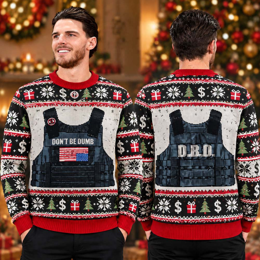 Asap Rocky Don't Be Dumb Bulletproof Ugly Christmas Sweater Asap Rocky Xmas Clothing Fan Gift - Foxy23shop
