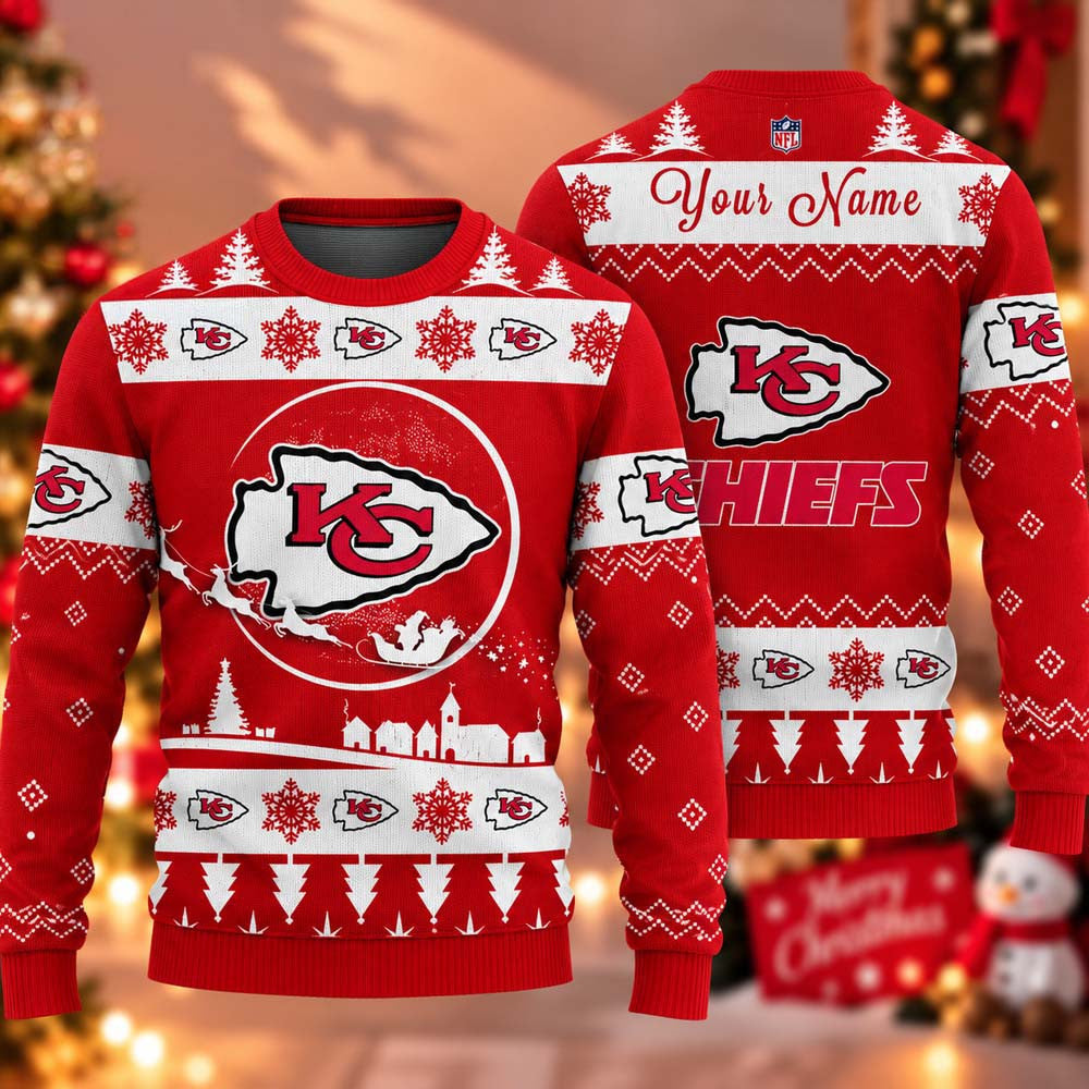 Kansas City Chiefs Ugly Christmas Sweater 2026 Kansas Apparel Xmas Gifts For Chiefs Kingdom - Foxy23shop