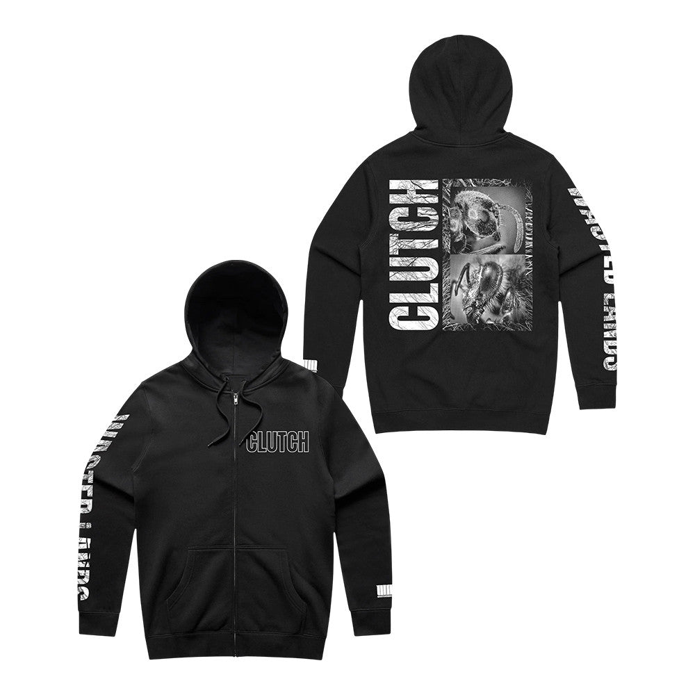 Clutch Merch Bee Black Zip Hoodie Clutch Apparel Best Gifts For Rock Fans - Foxy23shop