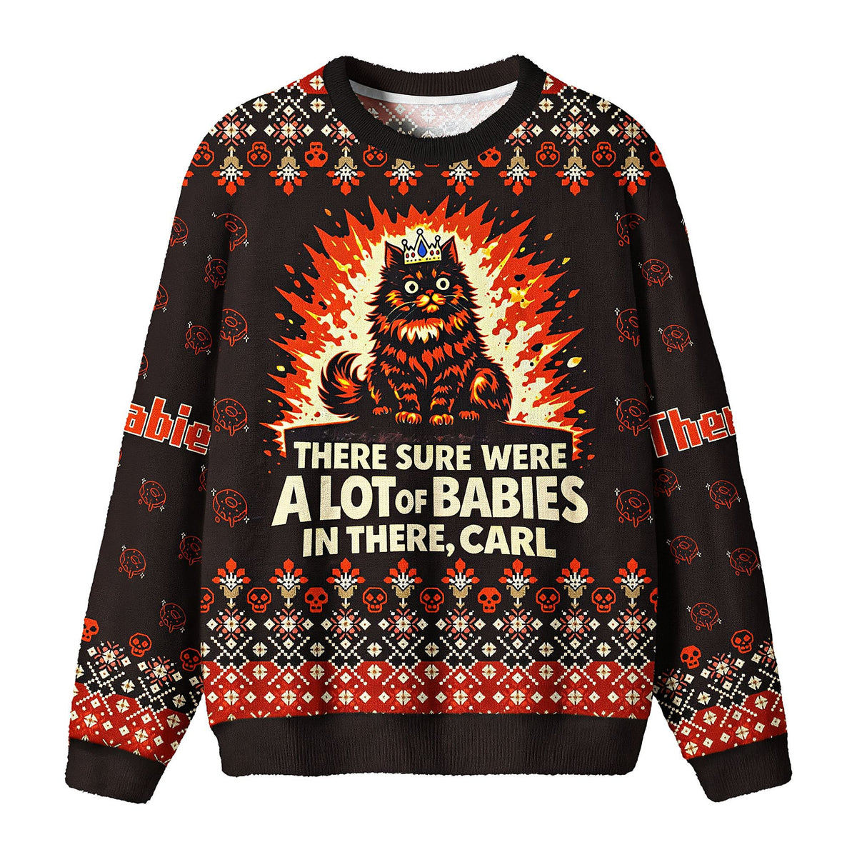 There Sure Were A Lot Of Babies In There Carl Christmas 2026 Ugly Sweater Xmas Gifts For Cat Lover - Foxy23shop