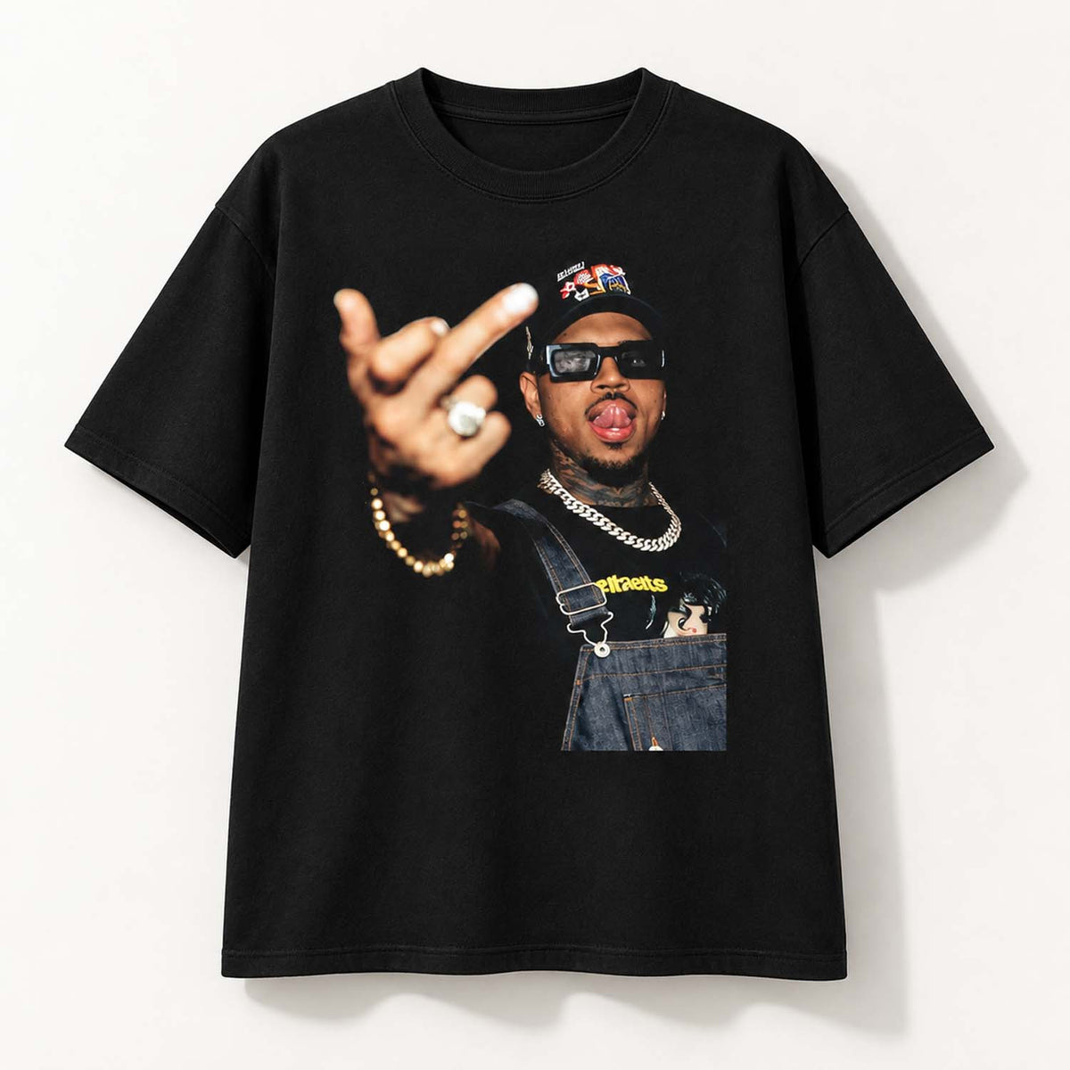 Chris Brown Middle Finger T-Shirt Funny Chris Brown Tee Gifts For Music Lovers - Foxy23shop
