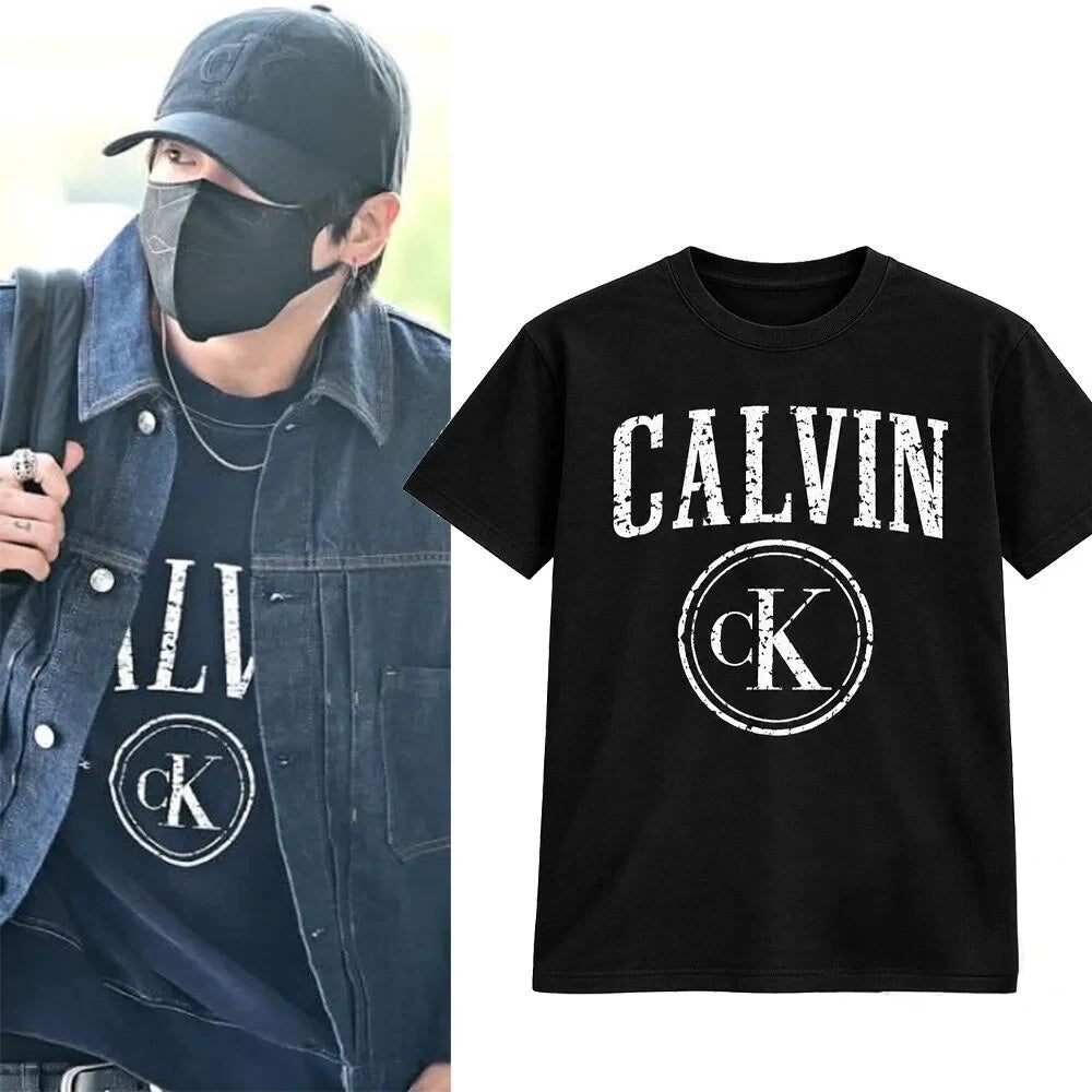 BTS Jungkook CK Calvin Klein T-Shirt BTS Streetwear Apparel Gifts For Army - Foxy23shop