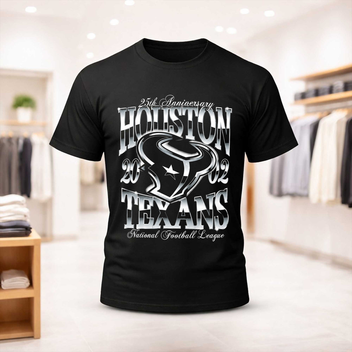 Houston Texans 25th Anniversary 2002 National Football League T-Shirt 2026 Texans Apparel Fan Gear - Foxy23shop