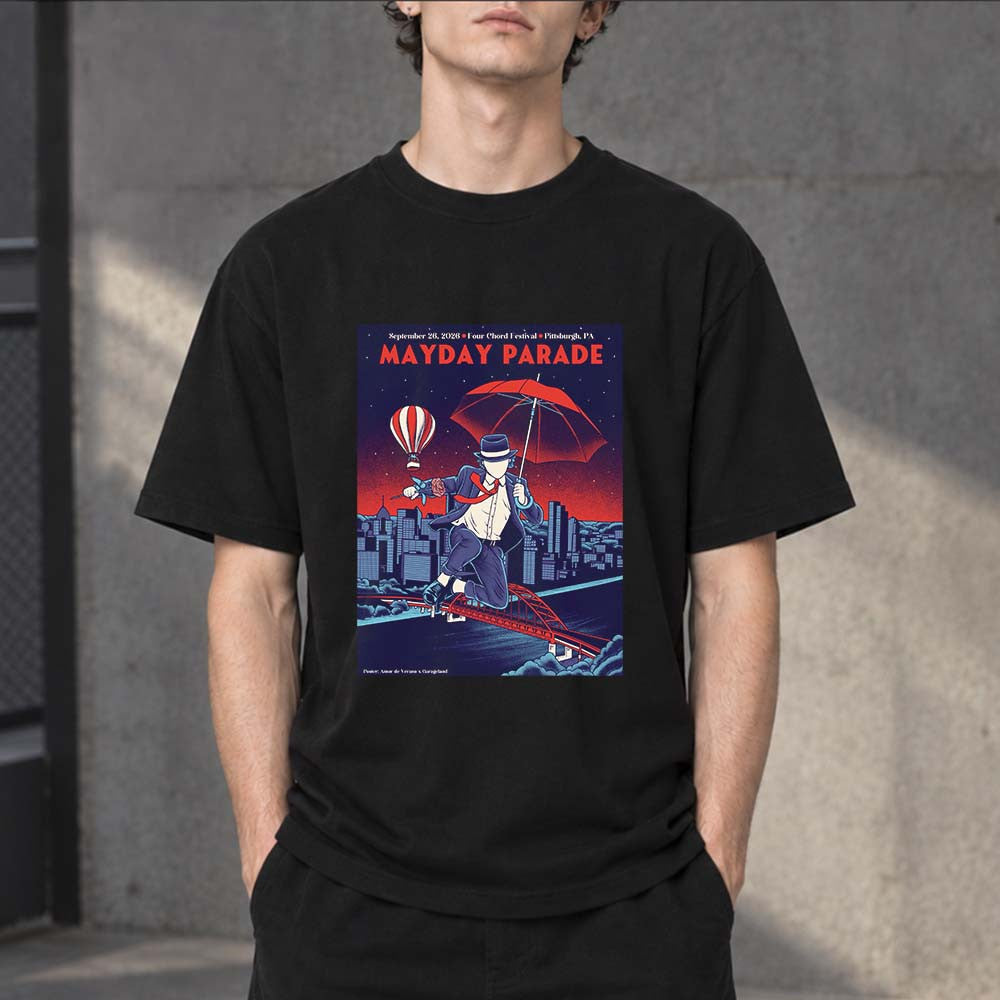 Mayday Parade Pittsburgh PA 2026 Event Poster T-Shirt Mayday Parade Merch Music Lovers Gifts - Foxy23shop