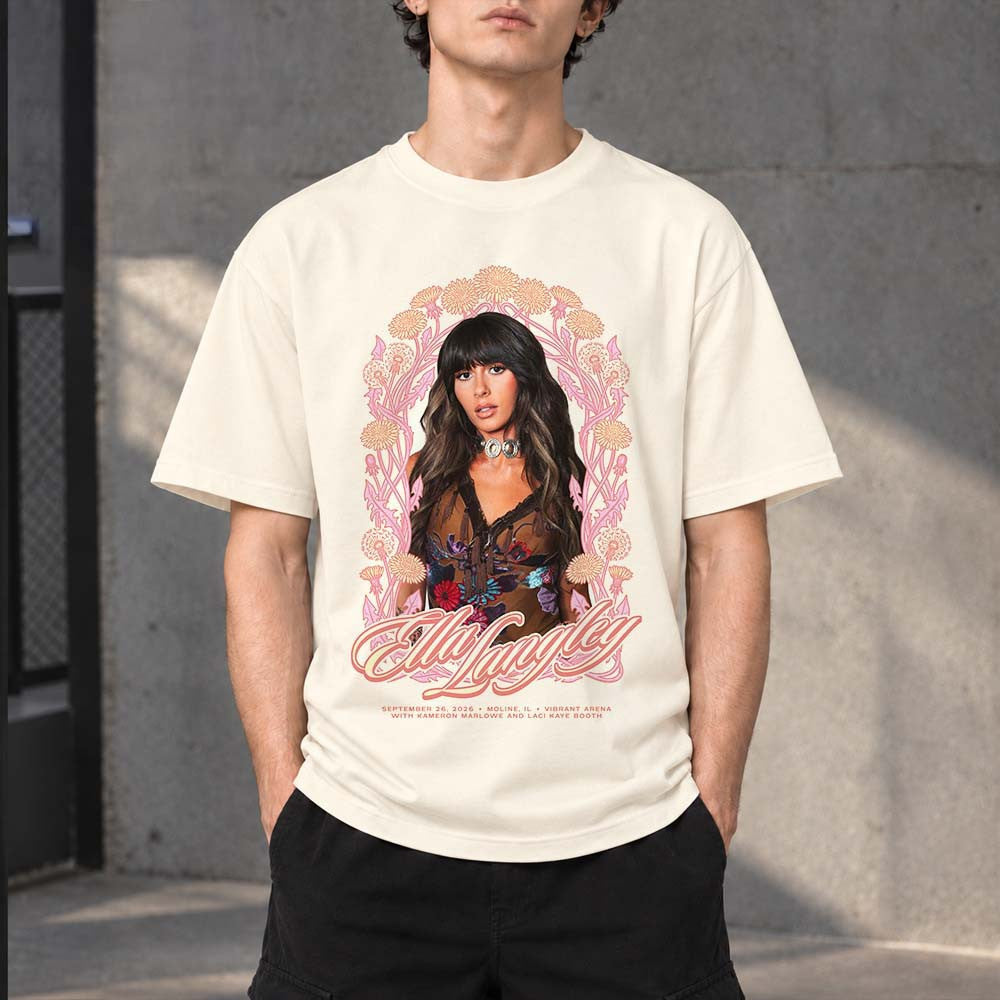 Ella Langley Moline IL 2026 Event Poster T-Shirt Ella Langley Apparel Music Lovers Gifts - Foxy23shop