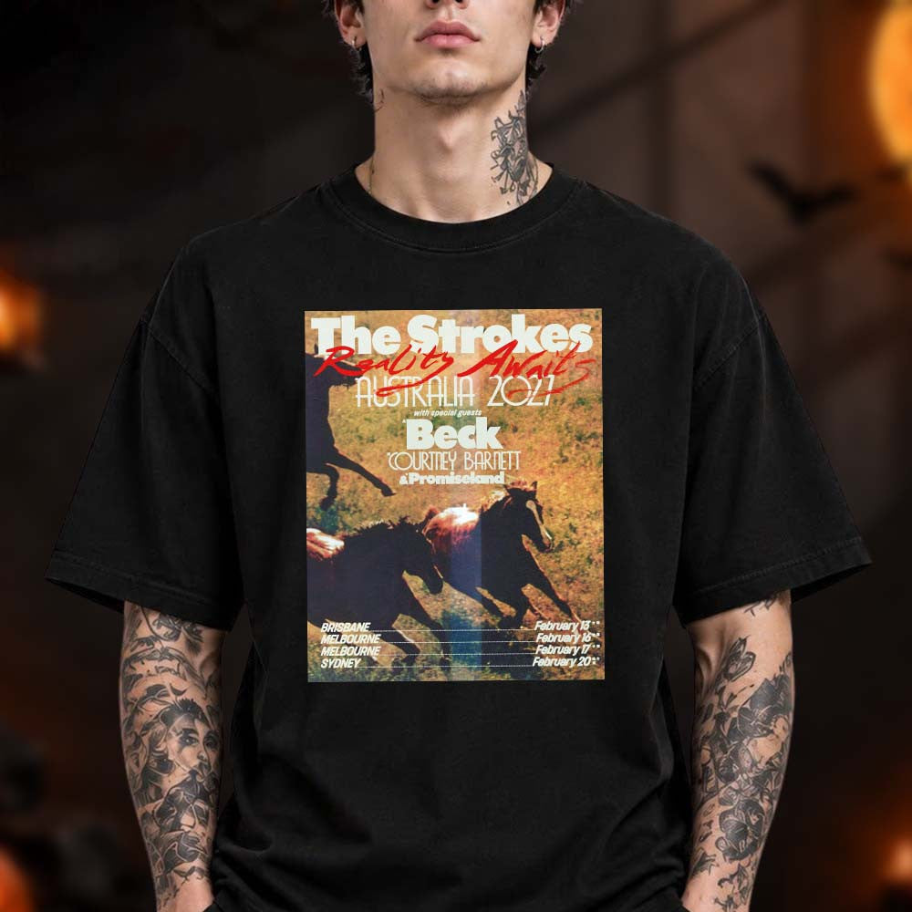 The Strokes Reality Awaits Australia Tour T-Shirt The Strokes Merch Presents For Rock Fans - Foxy23shop