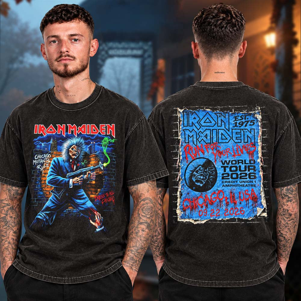 Iron Maiden Chicago IL Event T-Shirt Iron Maiden Concert Outfits Best Gifts For Rock Fans - Foxy23shop