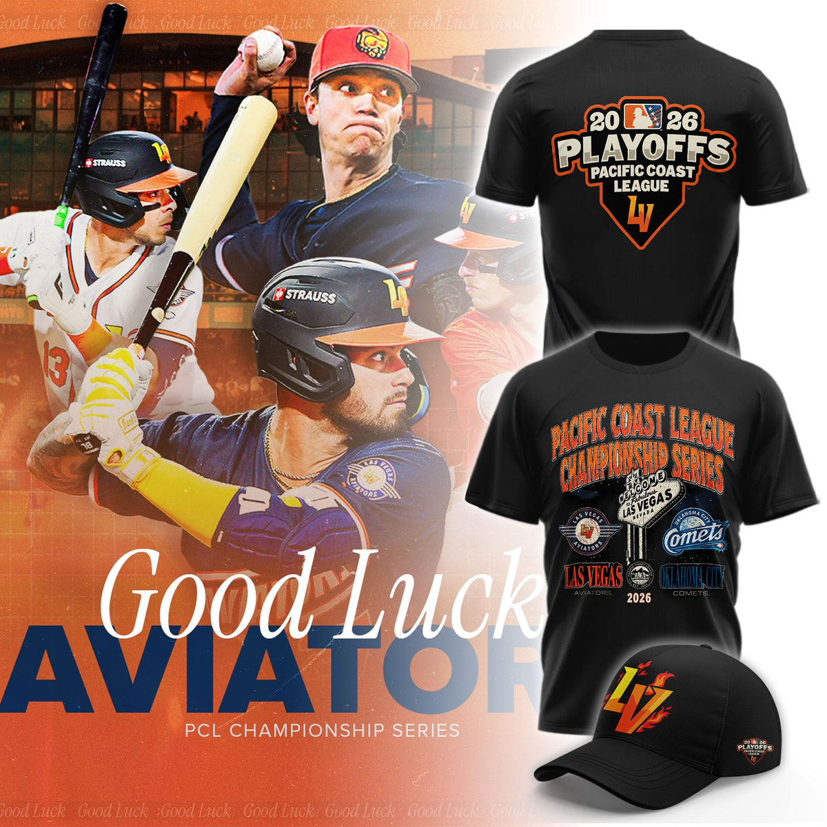 Las Vegas Aviators 2026 Pacific Coast League Championship Series T-Shirt Las Vegas Aviators Merch Fan Gear - Foxy23shop