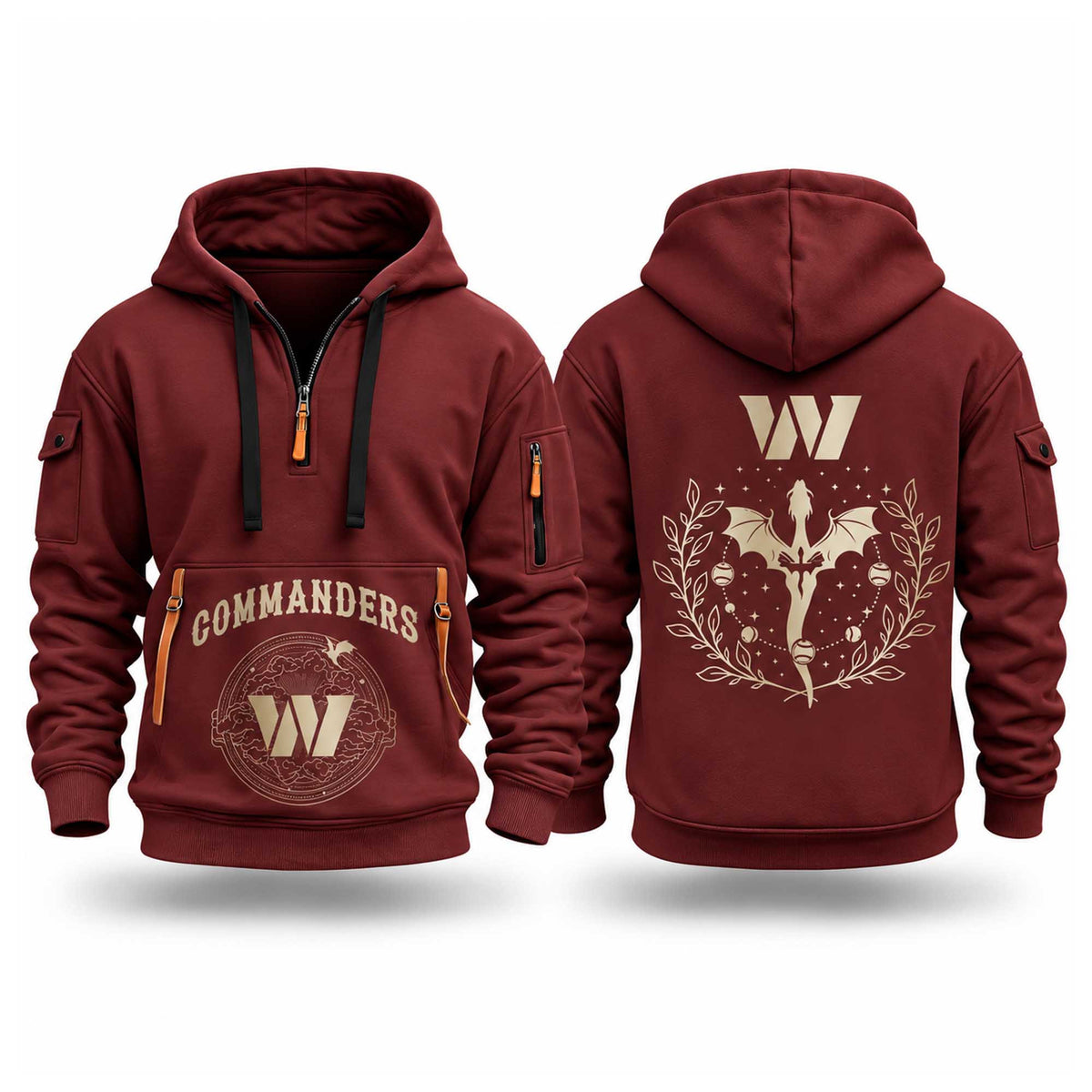 Washington Commanders 2026 Fourth Wings Night Half Zip Hoodie Washington Commanders Apparel - Foxy23shop