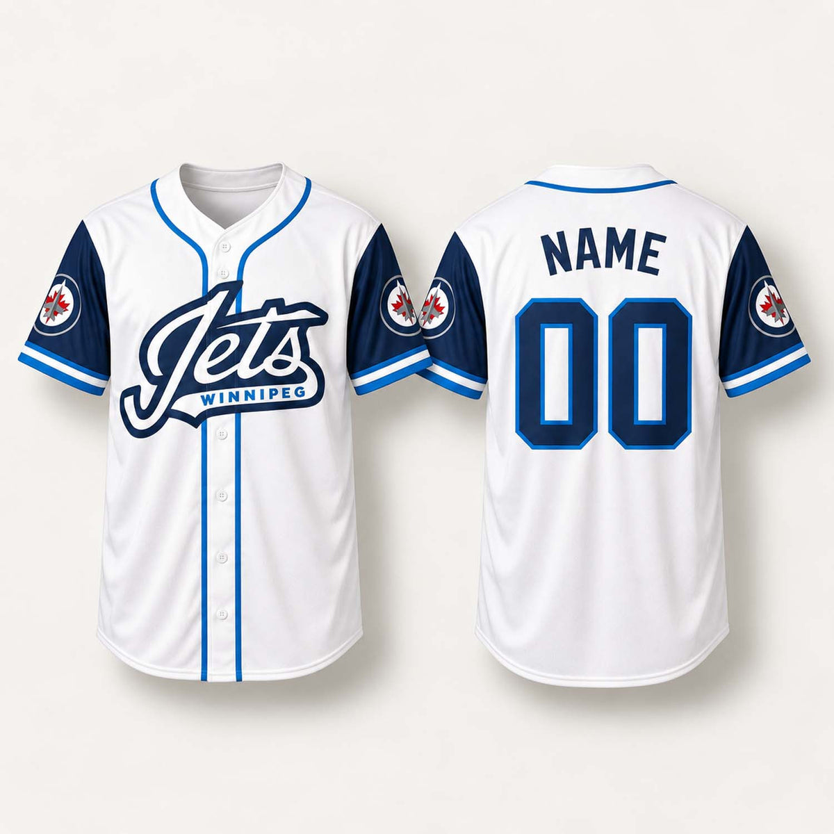 Personalized Winnipeg Jets Baseball Jersey Winnipeg Jets Merch Fan Gear - Foxy23shop