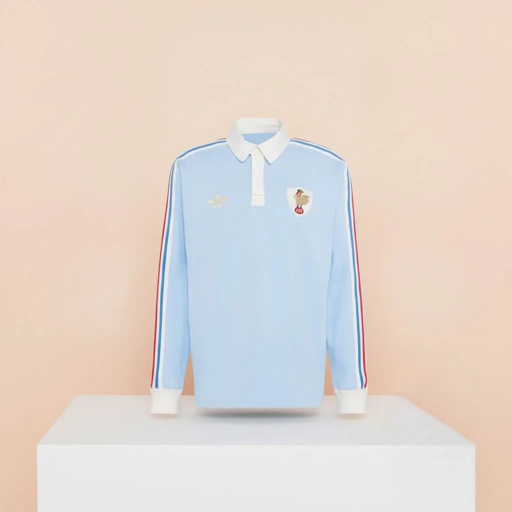 France Rugby 120th Anniversary Le Crunch Heritage Polo Long Sleeve Shirt Gift Ideas For Rugby Fans - Foxy23shop
