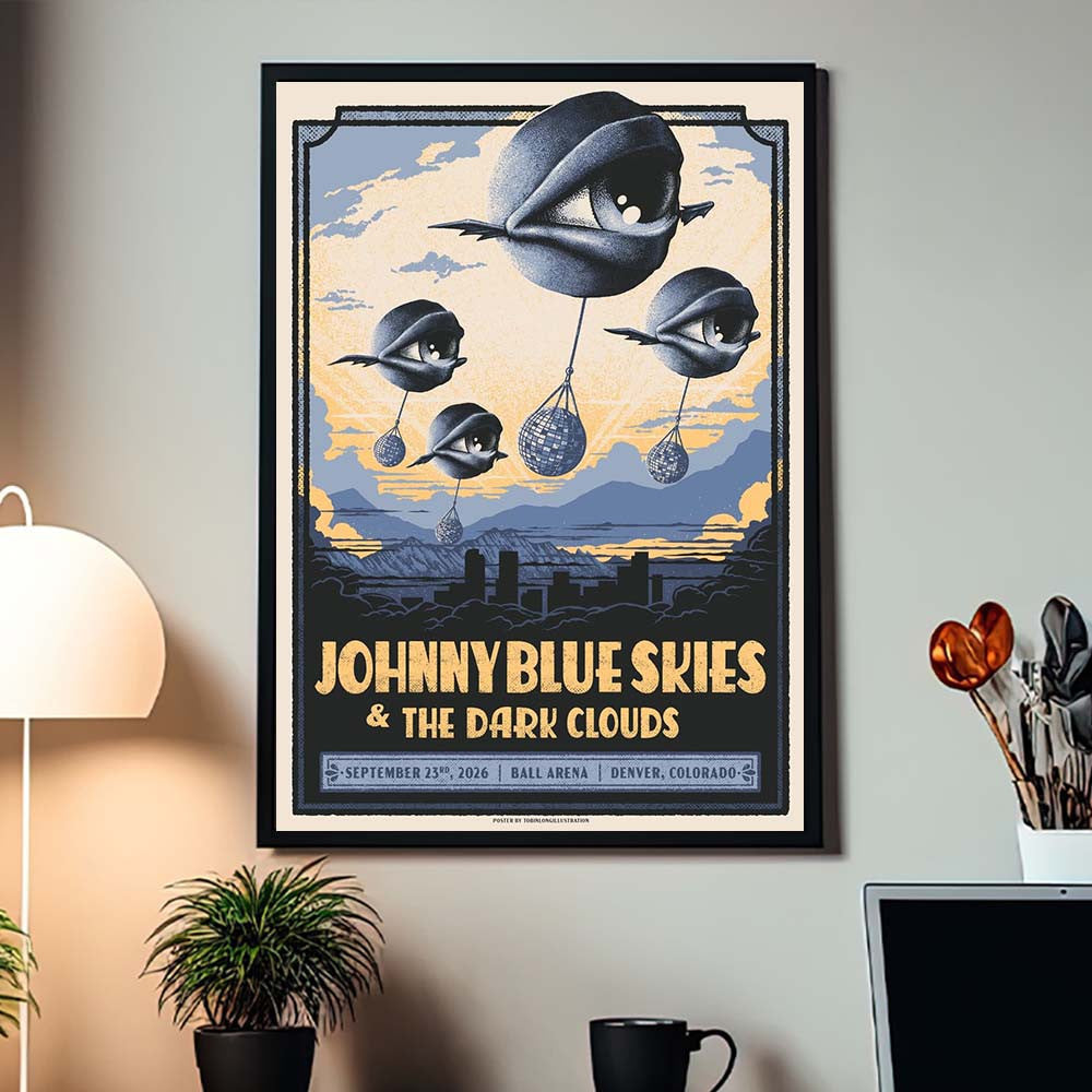 Johnny Blue Skies And The Dark Clouds Denver Colorado 2026 Event Poster Best Wall Decor Music Lover Gifts - Foxy23shop