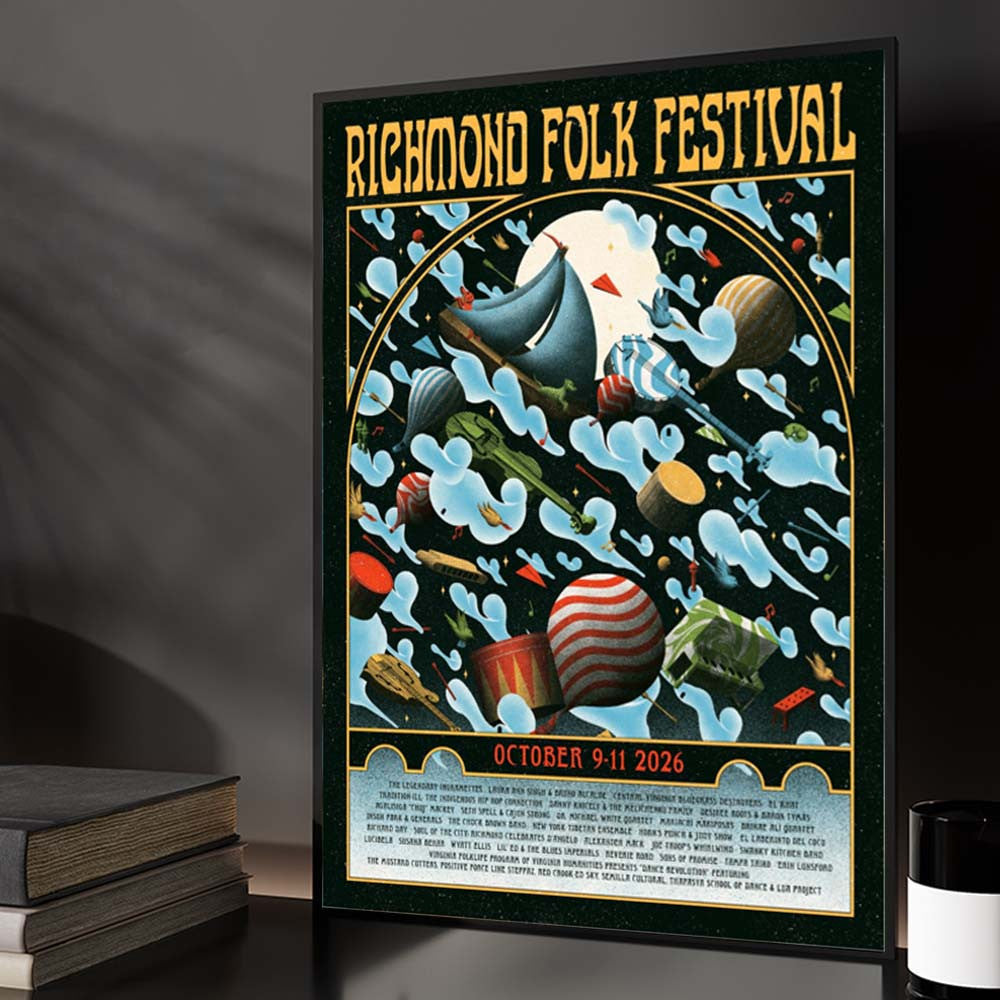 Richmond Folk Festival Richmond VA Event Poster Unique Wall Decor Musci Lovers Gifts - Foxy23shop