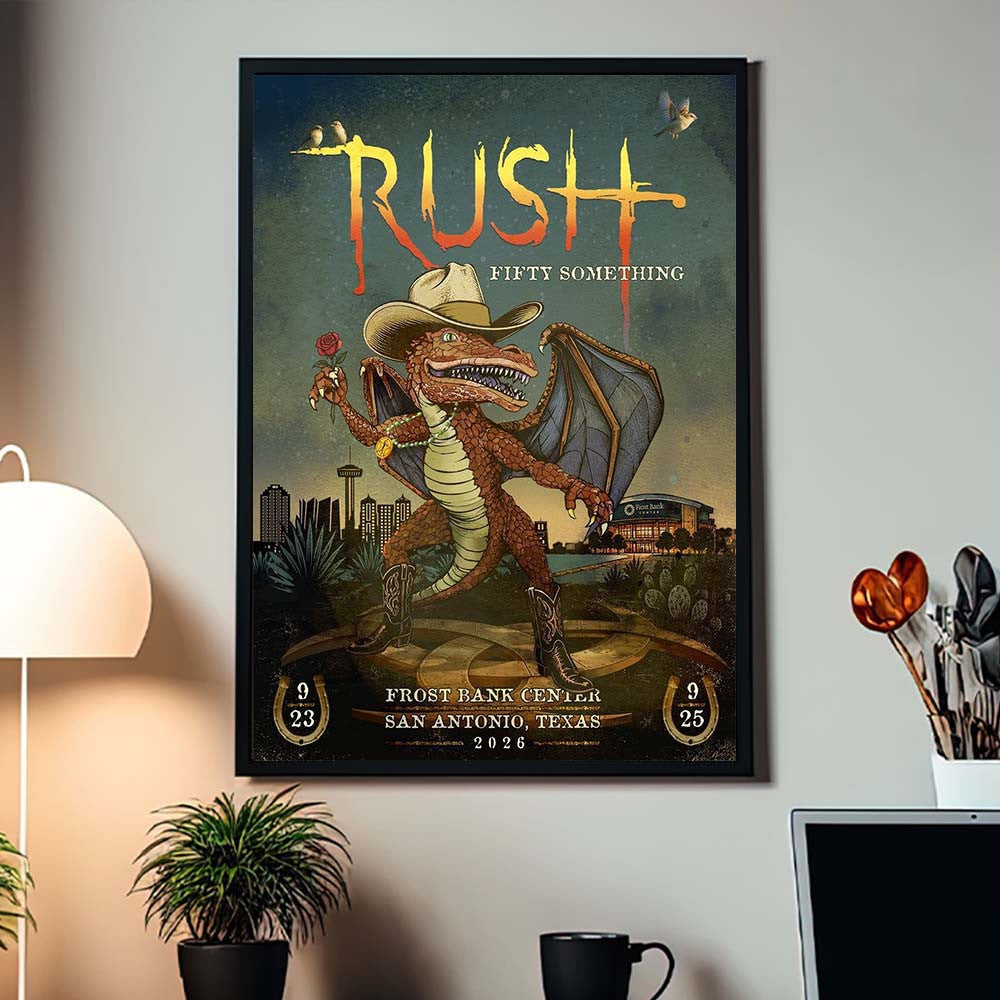 Rush Fifty Something Tour San Antonio TX 2026 Event Poster Best Wall Decor Rush Fan Gifts - Foxy23shop
